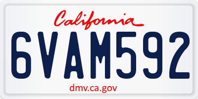 CA license plate 6VAM592