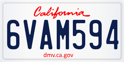 CA license plate 6VAM594