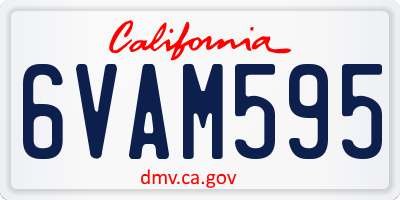 CA license plate 6VAM595