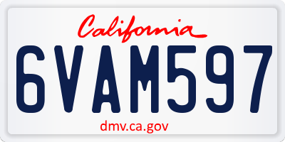 CA license plate 6VAM597