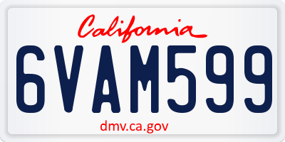 CA license plate 6VAM599