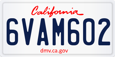CA license plate 6VAM602