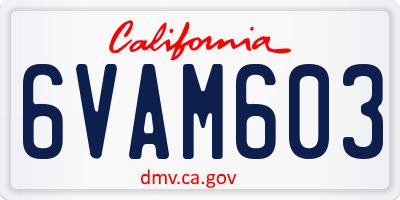 CA license plate 6VAM603