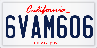 CA license plate 6VAM606