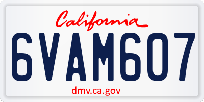 CA license plate 6VAM607