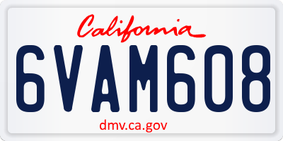 CA license plate 6VAM608