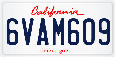 CA license plate 6VAM609