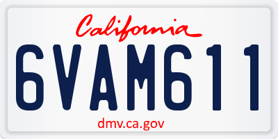 CA license plate 6VAM611