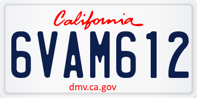 CA license plate 6VAM612