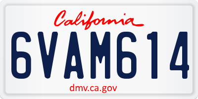 CA license plate 6VAM614