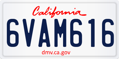 CA license plate 6VAM616