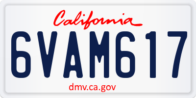 CA license plate 6VAM617