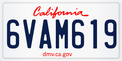 CA license plate 6VAM619