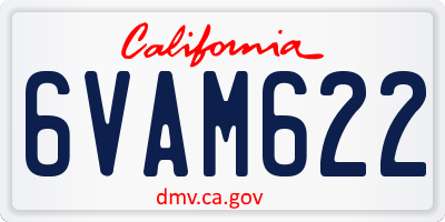 CA license plate 6VAM622