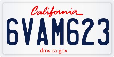 CA license plate 6VAM623