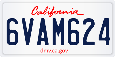 CA license plate 6VAM624