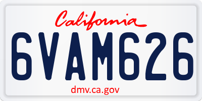 CA license plate 6VAM626