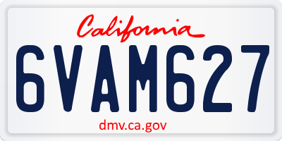 CA license plate 6VAM627