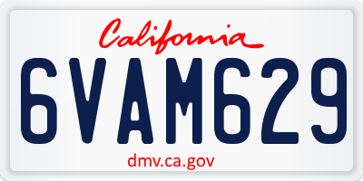 CA license plate 6VAM629