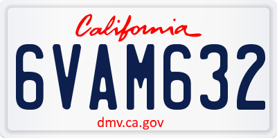 CA license plate 6VAM632