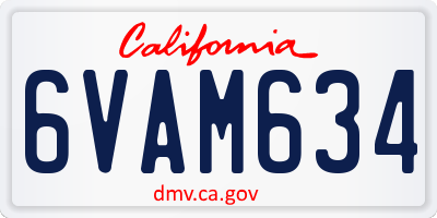 CA license plate 6VAM634