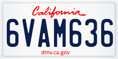 CA license plate 6VAM636