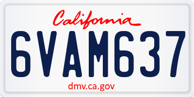 CA license plate 6VAM637