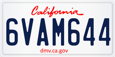 CA license plate 6VAM644