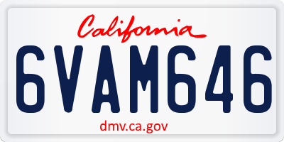 CA license plate 6VAM646