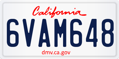 CA license plate 6VAM648