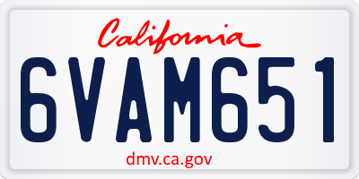 CA license plate 6VAM651