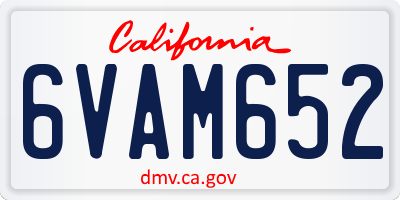 CA license plate 6VAM652