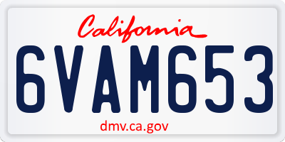 CA license plate 6VAM653