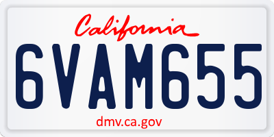CA license plate 6VAM655