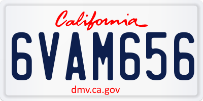 CA license plate 6VAM656