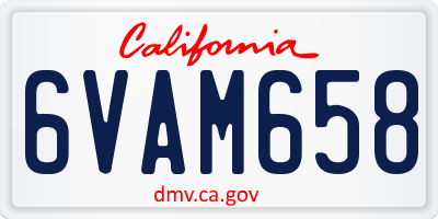 CA license plate 6VAM658