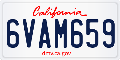 CA license plate 6VAM659