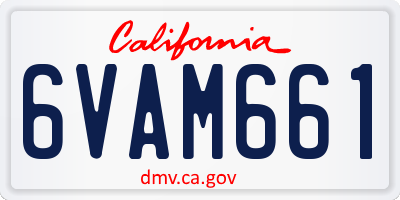 CA license plate 6VAM661