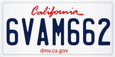 CA license plate 6VAM662