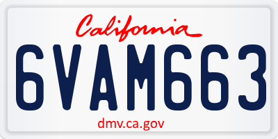 CA license plate 6VAM663