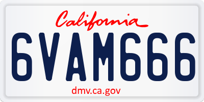 CA license plate 6VAM666