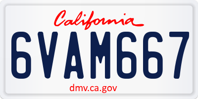 CA license plate 6VAM667