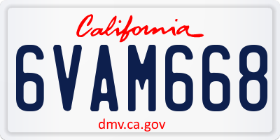 CA license plate 6VAM668