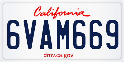 CA license plate 6VAM669