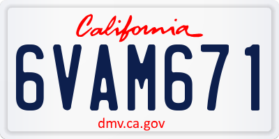 CA license plate 6VAM671