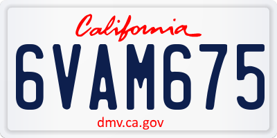 CA license plate 6VAM675