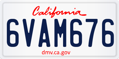 CA license plate 6VAM676