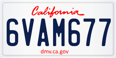 CA license plate 6VAM677