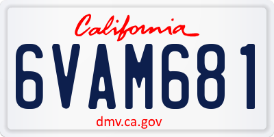 CA license plate 6VAM681