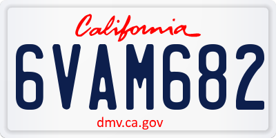 CA license plate 6VAM682